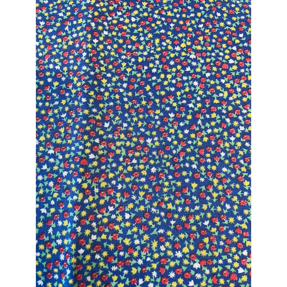 Fabric Unisex 1 Yard Blue Red Yellow White Ditsy Floral Cotton 44in W